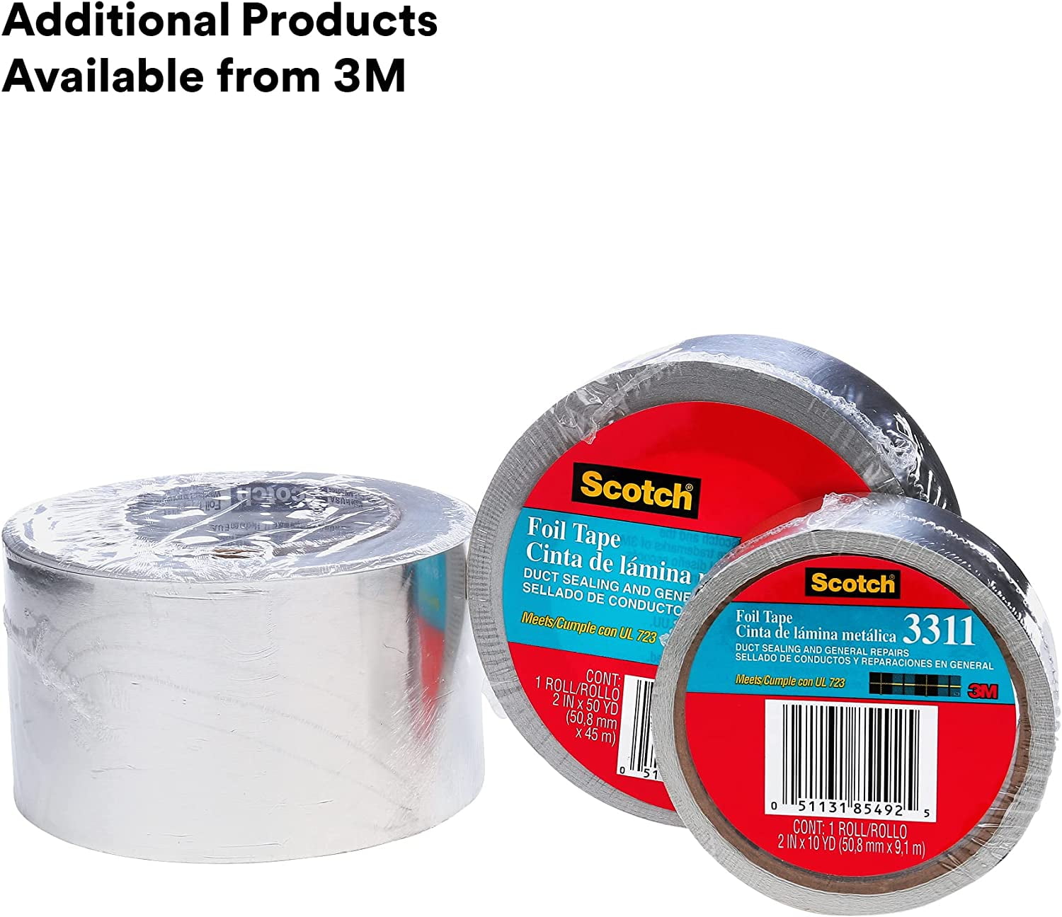 ADO Products 2 in. x 50 yds. Aluminum Foil Tape Roll TF25012 - The Home  Depot