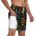 thumbnail image 3 of Balery Pixel Game Mens Swim Trunks Swim Shorts for Men Quick Dry Inseam Beach Shorts with Compression Liner Pocket-Small, 3 of 9