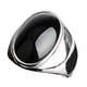 thumbnail image 1 of Anillo de acero inoxidable con piedra artificial ojo de gato Anillo de acero titanio, 1 of 3