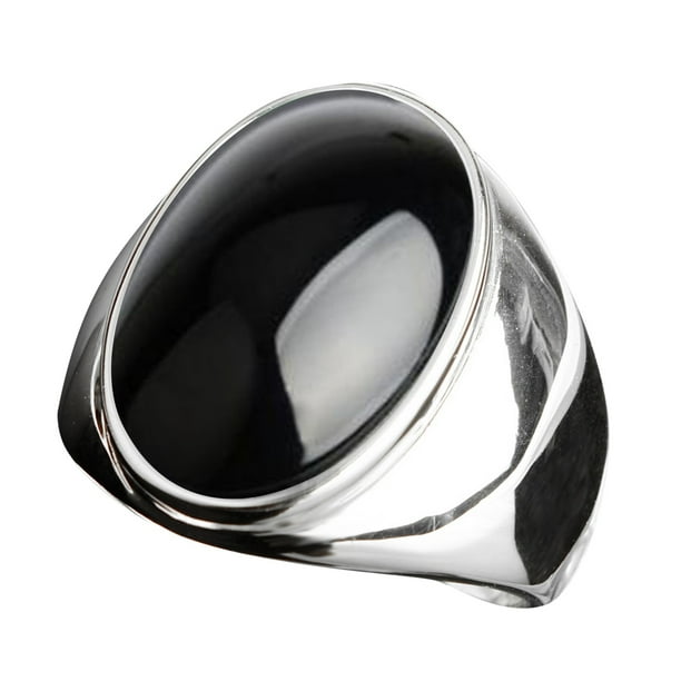 Anillo de acero inoxidable con piedra artificial ojo de gato Anillo de acero titanio