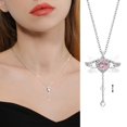 thumbnail image 2 of Rosa de cristal de ala de ángel collar colgante de corazón para la mujer de joyería minimalista chica collar de cuello elegante collar de diamantes de imitación, 2 of 8