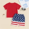 thumbnail image 4 of Atogsazn Baby Boys Summer 4th of July Clothes Set Toddler Short Sleeve T-shirt & Shorts Outfit 2 Piece Outfits Red 0-6 Months Fashion, 4 of 8