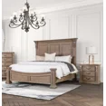 thumbnail image 3 of Luxurious Queen Size Bed 2x Nightstands Weathered Oak Posts HB FB 3pc Bedroom Set Traditional Style, 3 of 9