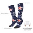 thumbnail image 4 of Xecao Watercolor Stars print thigh-high socks, crafted for both men and women with a stretchy, high-opaque design perfect for daily wear, 4 of 6