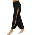thumbnail image 1 of Sweatpants Women Solid Color Split High Stretch Exercise Running Leisure Yoga Pants, 1 of 6