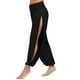 thumbnail image 1 of Gibobby Pantalones de yoga Color Sólido Pantalones Ocio Mujer Correr Estiramiento Ejercicio Dividir Yoga Pantalones(Negro,M), 1 of 5