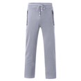 thumbnail image 3 of Vedolay Trousers Men's Pants Straight Baggy Wide Leg Stretch Elastic Waist Drawstring Relaxed Fit Trousers Pant,Gray XXL, 3 of 4