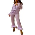 thumbnail image 1 of Hauts à Col à Manches Longues + Pantalons de Costume à Jambe Droite pour Femmes, 1 of 3
