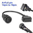 thumbnail image 4 of Cable adaptador de diagnóstico OBD2 de 14 pines a 16 pines, cable adaptador reutilizable OBD 2 compatible con Mercedes Benz OBD2, cable conector adaptador de diagnóstico de 14 pines M a 16 pines F, ca, 4 of 11
