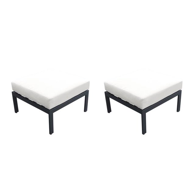 TK Classic Ottoman de Patio Lexington en Blanc (Ensemble de 2)