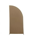 thumbnail image 3 of BalsaCircle 7x3 feet Taupe Matte Fitted Spandex Half Moon Wedding Arch Backdrop Stand Cover Party Events Decorations, 3 of 8