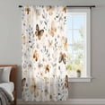 thumbnail image 4 of Retro Spring Floral Sheer Curtains 63 Inches Long, Brown Butterfly Botanical Light Filering Curtains, Breathable Simi Curtain Privacy Drapes for Living Room Bedroom Lightweight Window Treatment, 4 of 9