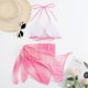 thumbnail image 2 of Gibobby Traje de Baño Sexy Bikini Traje de baño Falda Correa Ajustable Bikini Hombro Estampado de plantas Pieza Mujeres Traje de baño Ruffle 3pack Color (Rosa,M), 2 of 4