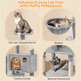 thumbnail image 3 of Alden Design 64.5"H Multi-level Cat Tree Tower with Condos and Perches, Light Gray, 3 of 8