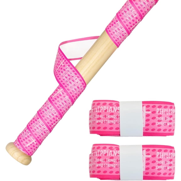 Liv - 2/4 Pack Cross Baseball Bat Grip Tapes, 1.5mm Precut Full Adhesive Religious Bible Verse Wrap for Baseball/Softball Bat Pro Feel Non-Slip Batting Grip Tape for Players Gifts