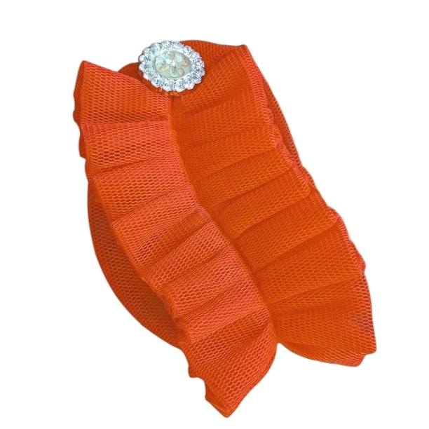 Turbante africano de malla para mujer, pañuelo para la cabeza, pañuelo para la cabeza para niña, sombrero para la cabeza Naranja