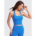 thumbnail image 2 of Top corto con almohadillas y cuello halter Butterluxe de CRZ YOGA azul XL, 2 of 5