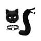 thumbnail image 4 of Conjunto de máscara y cola de gato Therian lindo para de cumpleaños de puesta en escena Negro, 4 of 8