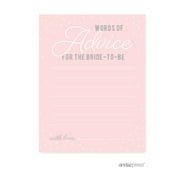Words of Wisdom - Bride To Be Pink Blush and Gray Pop Fizz Clink Wedding Bridal Shower Game Cards, 20-Pack