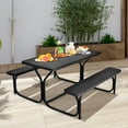 thumbnail image 4 of Gymax Picnic Table Set 54'' x 59'' x 28.5'' with 1 Picnic Table and 1 Bench, Black (2 Count), 4 of 10