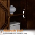thumbnail image 3 of CQSXDA 33.6 Inch Wooden Sideboard Buffet Cabinet in Walnut with Geometric Design for Entryway and Kitchen Storage, 3 of 10