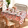 thumbnail image 4 of Valentine''s Day Tablecloth 60×102 Inch, Hand-Drawing Love Hearts Washable Table Cover for Party Picnic Dinner Decor, 4 of 6