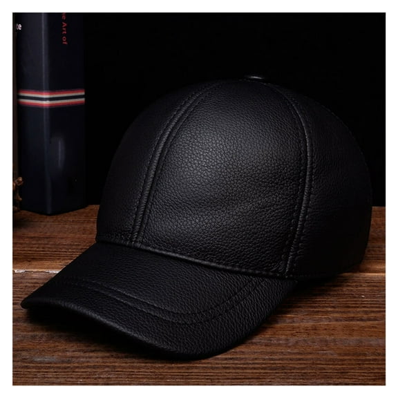 Genuine Cow Leather Cowboy Hat Male Male Winter Outdoor Warm Baseball Caps ,Fashion