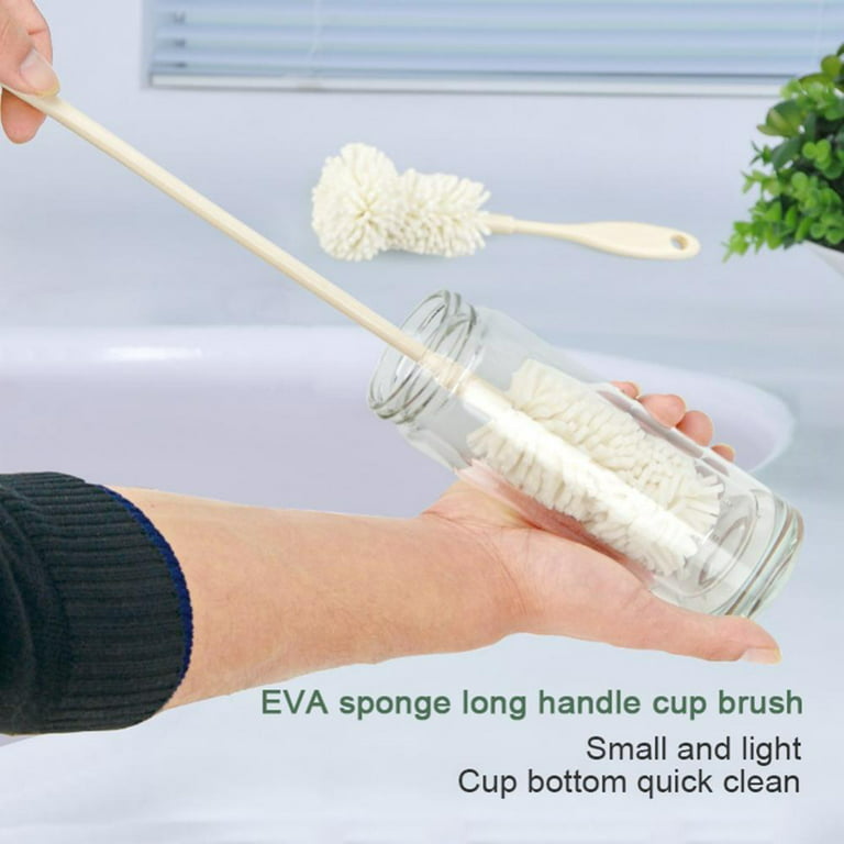 Bottle Brush, 3 Pack Long Handled Bucket Brushes with 1 Smaller Bendable  Bottle Brush and 2 Water Jug Caps, Stiff Nylon Bristles, Suitable for