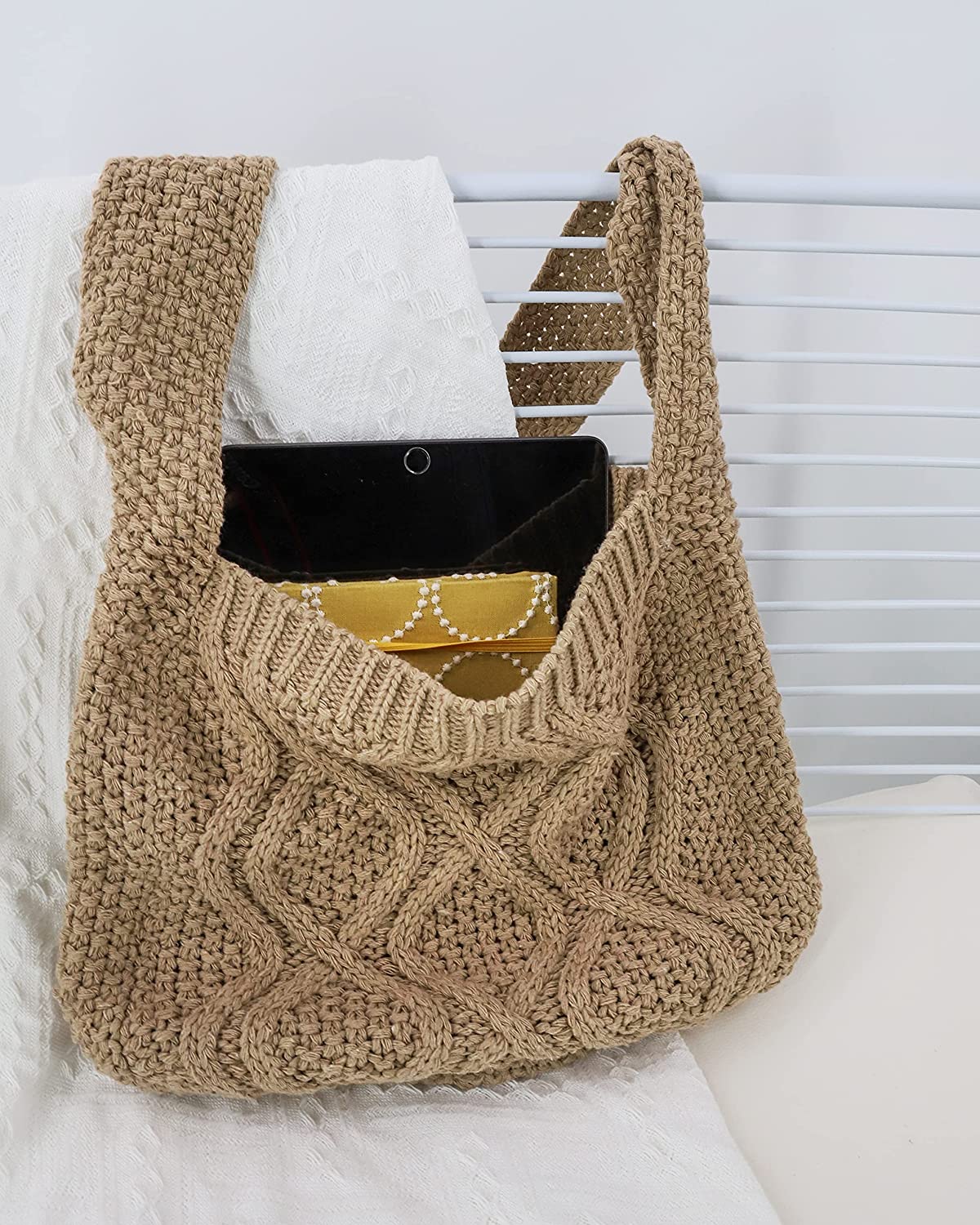 CoCopeaunts Women's Shoulder Handbags Crochet Bags Shoulder Shopping Bag tote bag aesthetic canvas tote cute tote bags