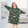 thumbnail image 5 of FORMRS Wearable Blanket Hoodie with Sleeves for Kids Cozy Flannel Sweatshirt, Christmas Hats, 5 of 7