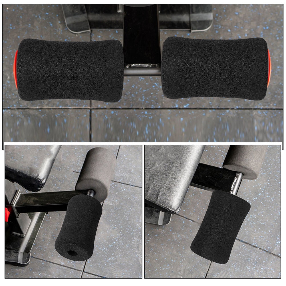 FRCOLOR 10Pcs Black Foam Roller Pads Gym Replacement Parts Cover for Leg Extension Machine and Ab Training Accessories