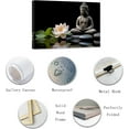 thumbnail image 5 of ZHONGYUTONG Buddha Canvas Wall Art Lotus Flowers Zen Stone Pictures Spa Painting Prints Office Decor for Spiritual Meditation Yoga Room Framed (12.00" x 18.00"), 5 of 6