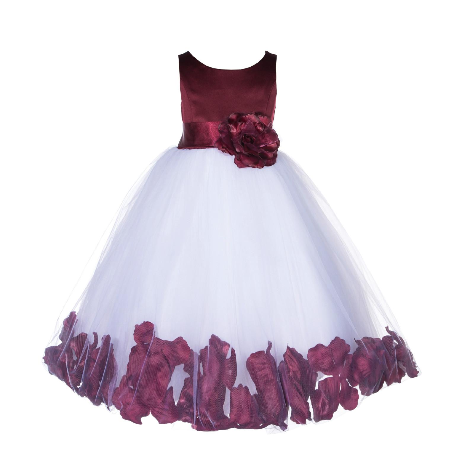 flower girl dresses with petals in the hem