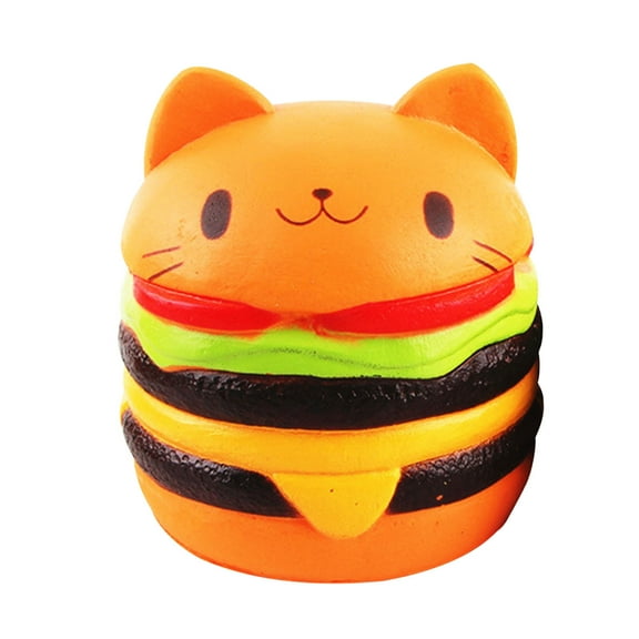 Xqxayjr under $5 Stress Ball, Slow Rise Burger Stress Ball, Soft Squeeze FidgetToy, Pinch Relief SensoryToyforKids, Adults Anxiety Relief