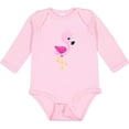thumbnail image 3 of Inktastic Cute Flamingo, Baby Flamingo, Pink Flamingo, Bird Girls Long Sleeve Baby Bodysuit, 3 of 5