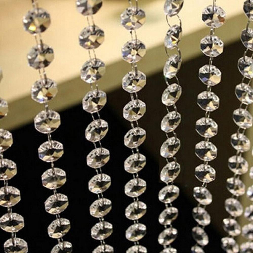 33FT DIY Party Decor Garland Diamond Strand Acrylic Crystal Bead Curtain Wedding 