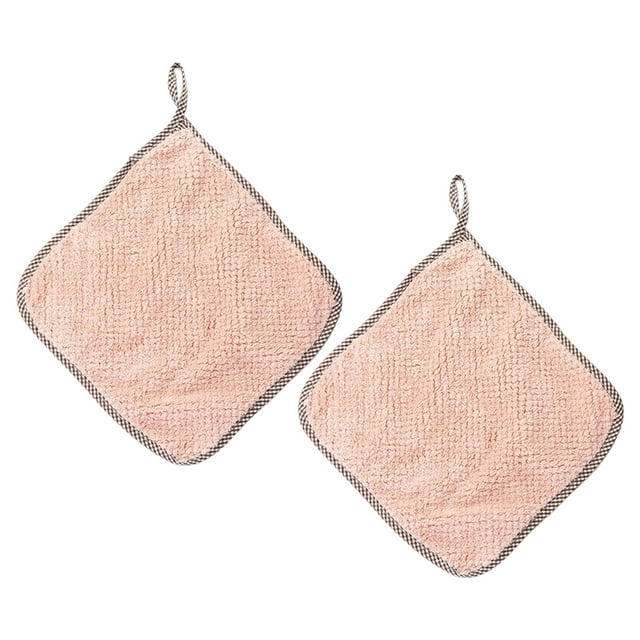 2 paños de cocina de microfibra absorbentes, antiadherentes, para limpieza del hogar. naranja