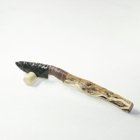 

Diamond Willow Handle Obsidian Blade Ornamental Knife #3825 Mountain Man Knife