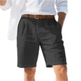 thumbnail image 2 of LTTVQM Mens Linen Shorts 2026 Elastic Waist Shorts Casual Summer Lightweight Cotton Beach Vacation Linen Pants with Pockets Black 3XL, 2 of 3