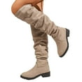 thumbnail image 5 of Gyexs Knee High Boots for Women Winter Heels Slouch Boots Casual Comfort Round Toe Booties Dressy Shoes Z02 Beige Size 7.5, 5 of 9