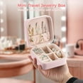 thumbnail image 6 of GoXteam Small Jewelry Box, Travel Portable Jewelry Case for Ring, Pendant, Earring, Necklace, Bracelet Organizer Storage Holder Boxes (Pink), 6 of 7