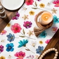 thumbnail image 3 of Colorful Flowers Table Runner 70 Inches, Spring Watercolor Floral Plant Bed Runner Dresser Scarves Tabletop for Indoor Outdoor Parties/Ceremony/Banquet, 13" x 70", 3 of 9