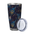 thumbnail image 2 of Salouo Peacock Feathers Print 20oz Tumbler with Lid,Stainless Steel Vacuum Insulated Tumbler Durable Insulated Coffee Mug Thermal Cup with Splash Proof Sliding Lid-Without Straw, 2 of 8