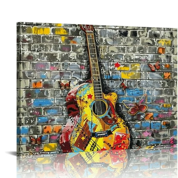 YILUYINQING Music Notes Wall Decor Canvas Art Ready To Hang for Home, Living Room, Bedroom, Office - Perfect Gift Idea 16x12in