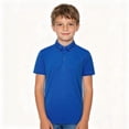 thumbnail image 4 of Polo Shirt Boys Blue Button Down Girls Short Sleeve Shirt Uniform Shirts for Boys Casual Collared Shirts Kids 7-8 Years Shirts, 4 of 5