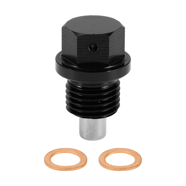 Unique Bargains 1 Set Universal Tapón de Drenaje de Aceite Antifugas con Junta Tornillo de Drenaje de Aceite Magnético de Aleación de Aluminio Cobre M14x1.5