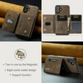 thumbnail image 6 of 2 In 1 Wallet Case Compatible with iPhone 17, Premium PU Leather Phone Case Back Cover Magnetic Detachable with Trifold Wallet Card Holder Pocket for iPhone 17, Coffee, 6 of 11