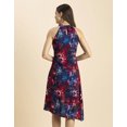 thumbnail image 4 of Moomaya Womens Printed Vacation Dress, Knee Length Side Slit Midi Dress, 4 of 8