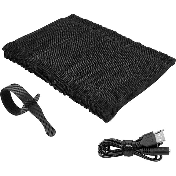 100Pk Reusable Cable Ties Cable Straps, 6''x0.47'' Thin Wire Cord Organization Ties with Hook and Loop for Home, Office and Data Centers(Black)