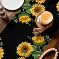 thumbnail image 3 of Yellow Sunflowers Table Runner 60 Inches, Farmhouse Floral Rustic Botanical Black Bed Runner Dresser Scarves Tabletop for Indoor Outdoor Parties/Ceremony/Banquet, 13" x 60", 3 of 9